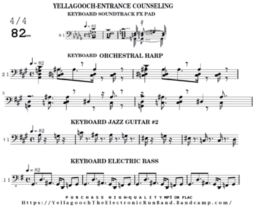 YELLAGOOCH-ENTRANCE COUNSELING & THE ELECTRONIC RUN BAND Small Ensemble scores gallery preview page 1