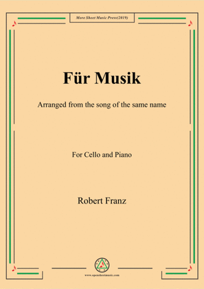 Book cover for Franz-Für Musik,for Cello and Piano