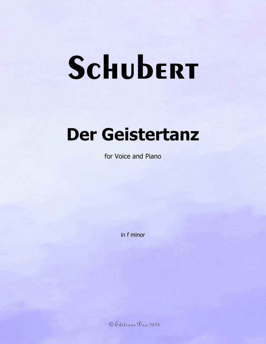Der Geistertanz, by Schubert, in f minor