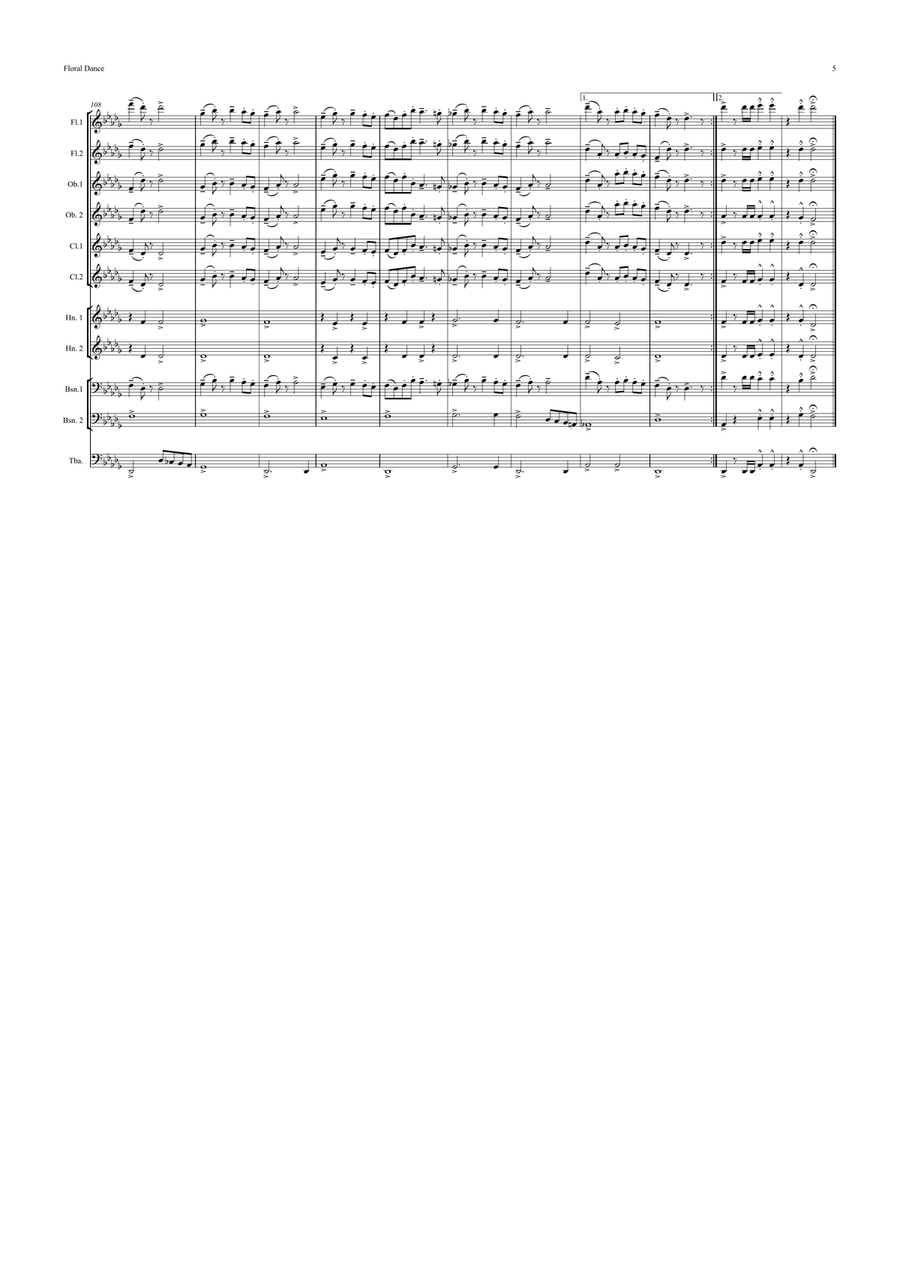 Moss: The Floral Dance - symphonic wind School and Community scores gallery preview page 5