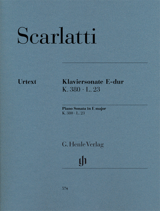 Book cover for Piano Sonata in E Major, K. 380, L. 23