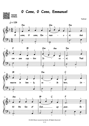 O Come, O Come, Emmanuel - Christmas Carol [EASY PIANO]