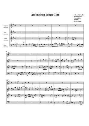 Auf meinen lieben Gott (arrangement for 4 recorders)
