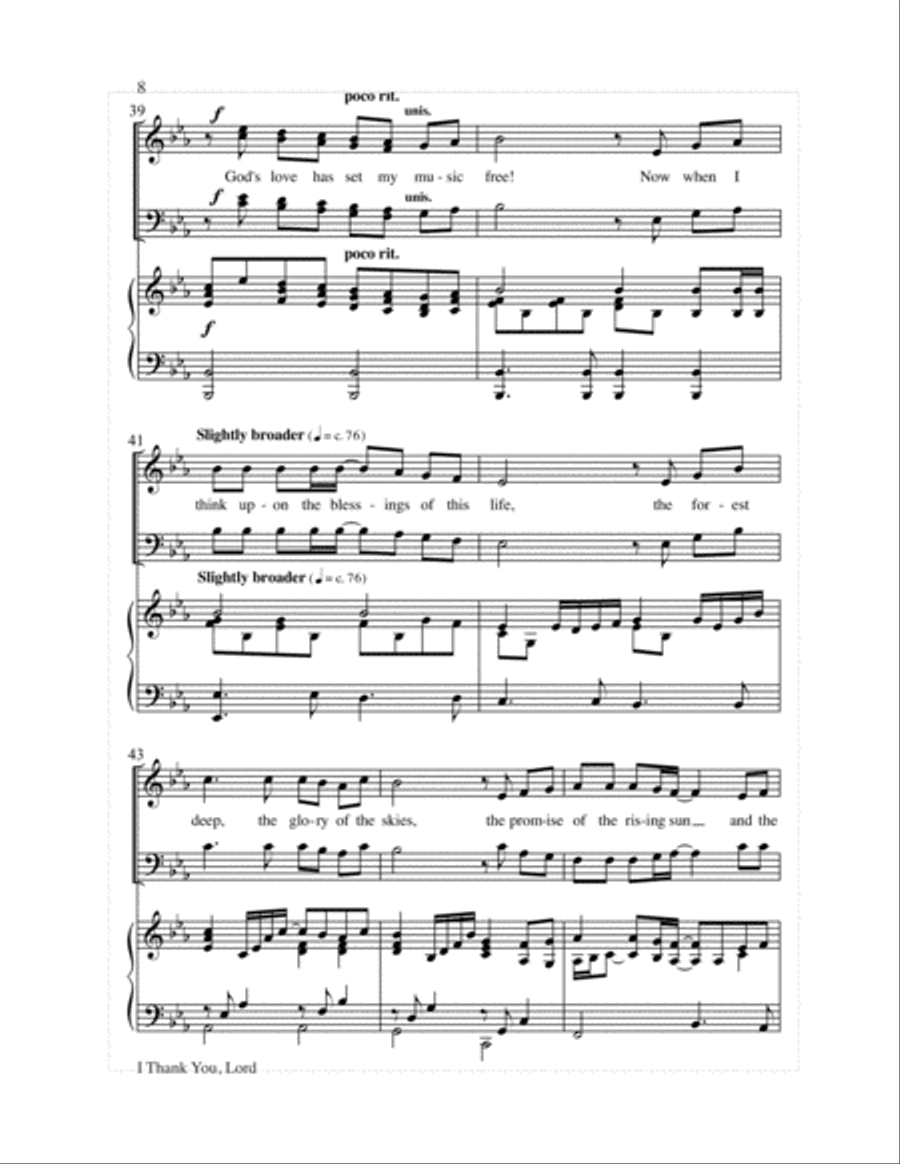 I Thank You, Lord 4-Part scores gallery preview page 9