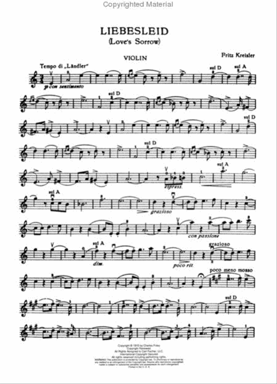 Liebesleid Violin Solo scores gallery preview page 2