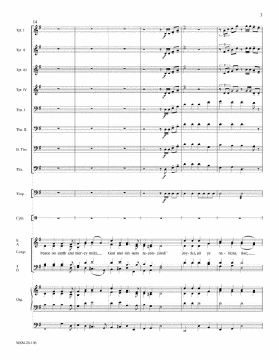 Hark! The Herald Angels Sing 4-Part scores gallery preview page 3