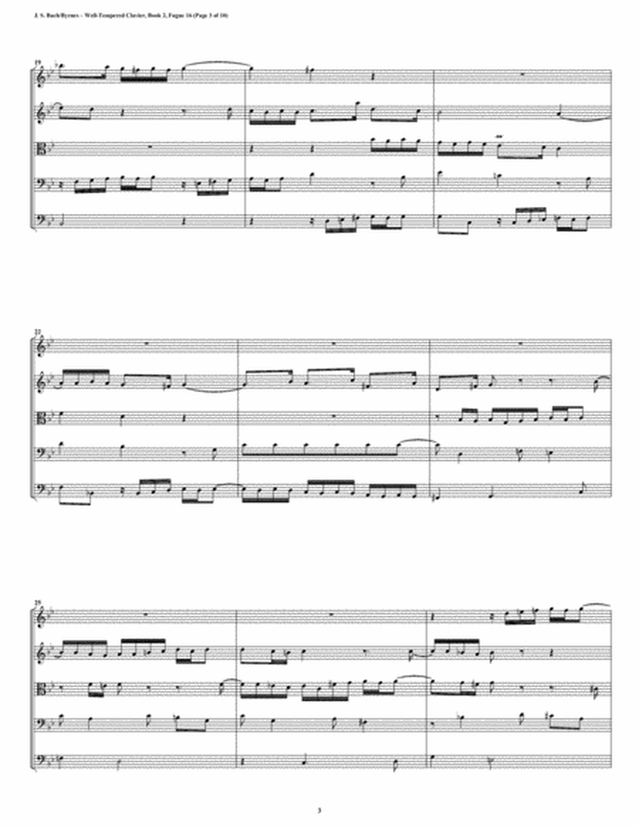 Fugue 16 from Well-Tempered Clavier, Book 2 (String Quintet) image number null