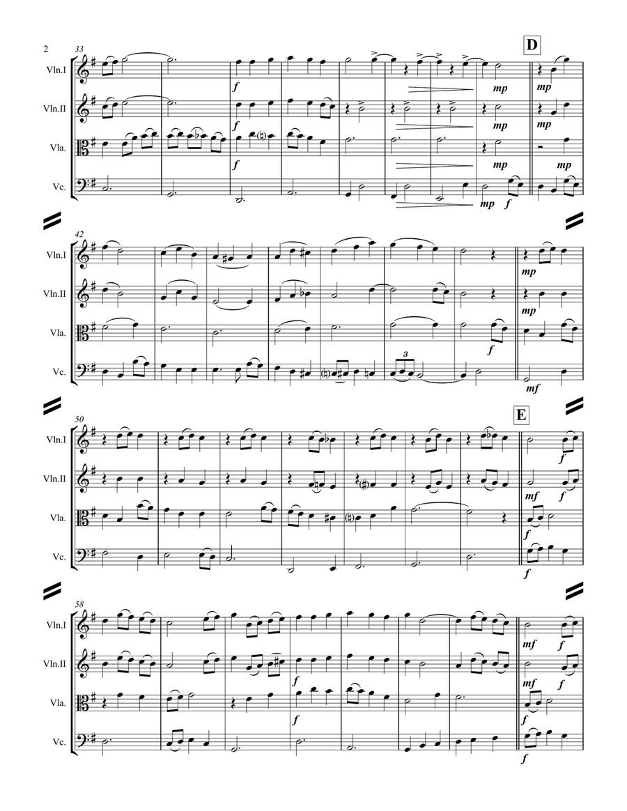 Silver Bells Silver Bells String Quartet scores gallery preview page 3