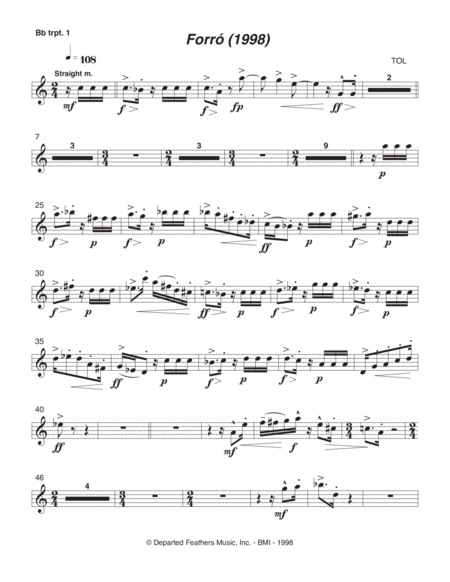 Forró (1998) trumpet 1 part