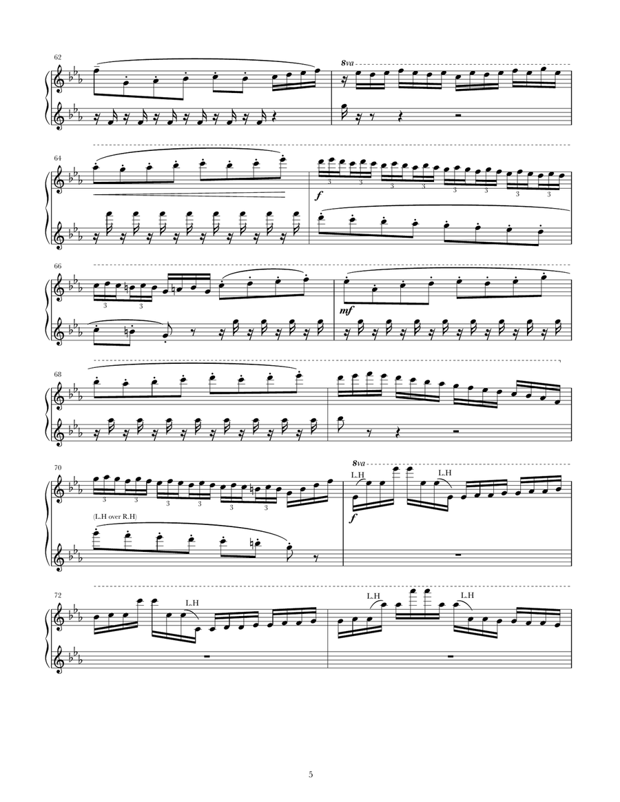 Ocean of Hope DUET for 4 hands Piano scores gallery preview page 6