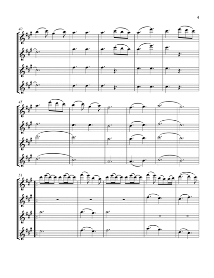 A Thousand Years Flute Quartet scores gallery preview page 5