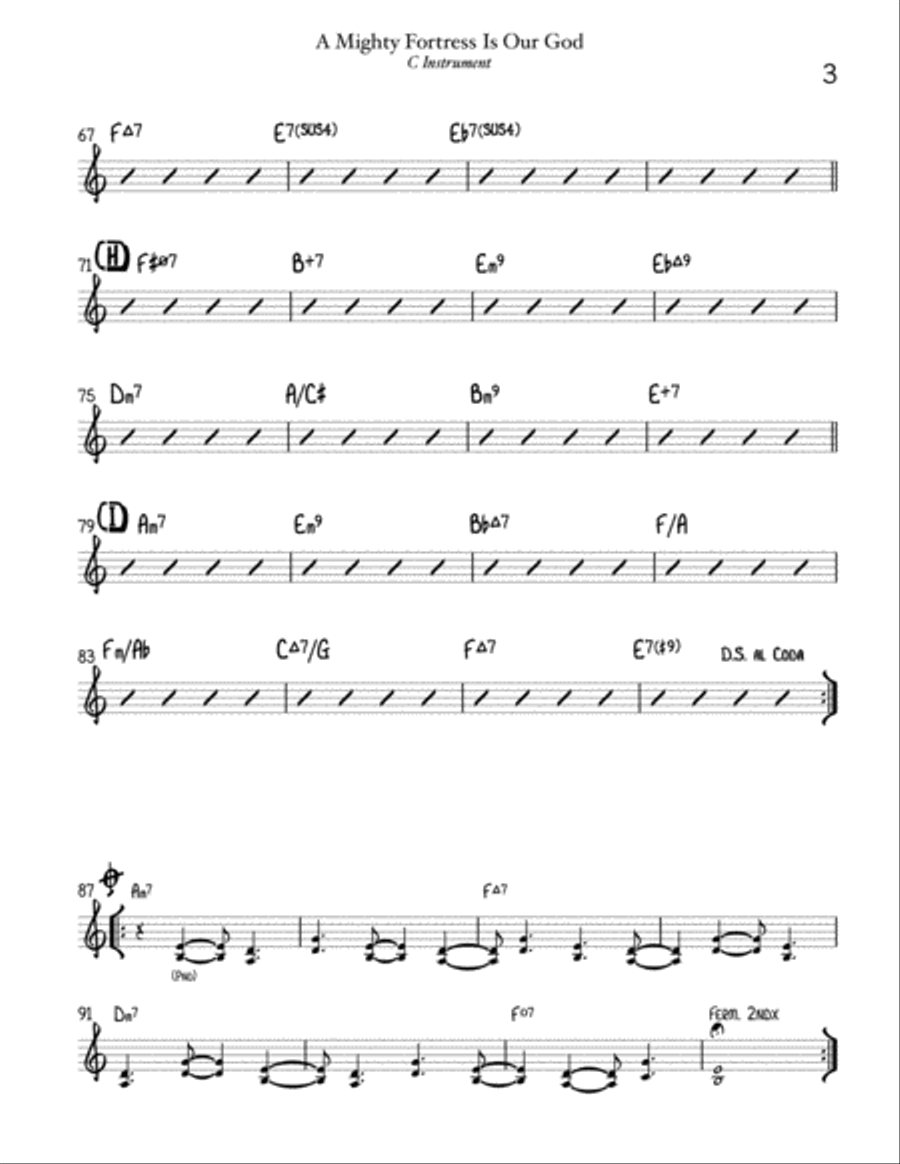 A Mighty Fortress Is Our God Jazz Ensemble scores gallery preview page 4