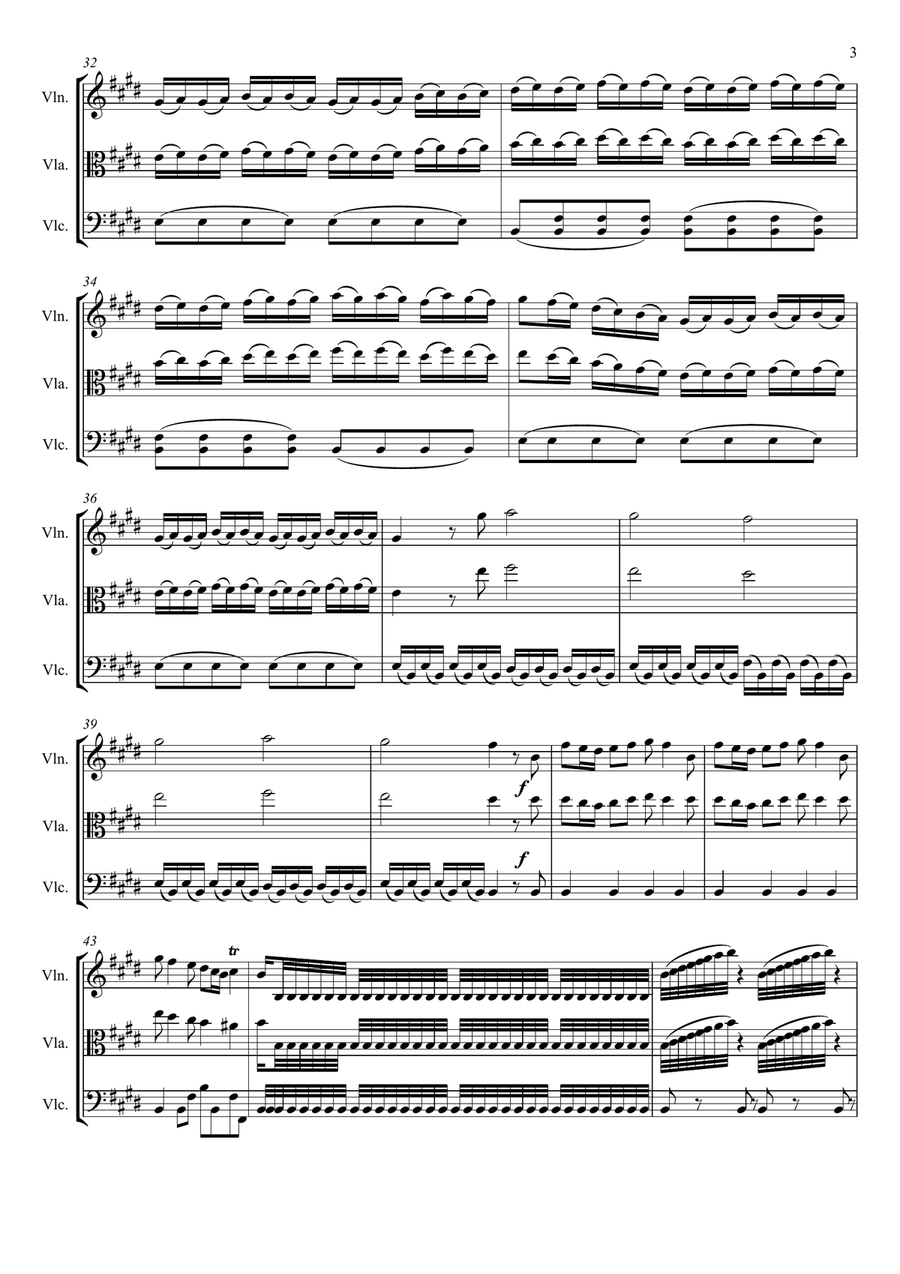 Vivaldi: Spring (complete) for string trio String Trio scores gallery preview page 5