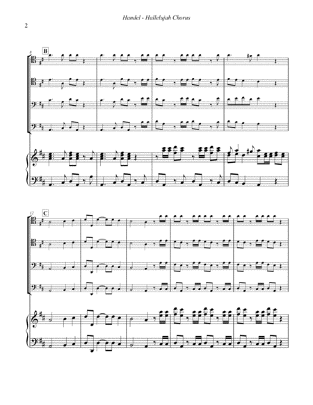Hallelujah Chorus for Trombone Quartet & Organ or Piano