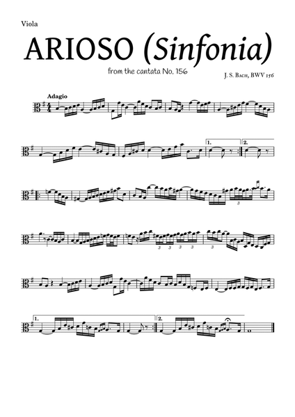 ARIOSO, by J. S. Bach (sinfonia) - for Viola and accompaniment image number null