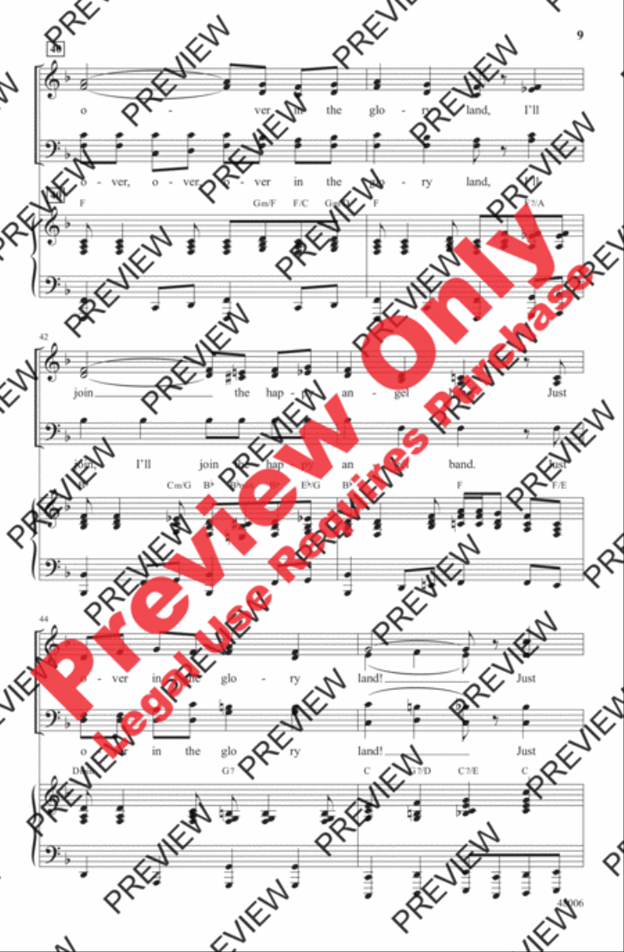 The Gloryland By and By 4-Part scores gallery preview page 9