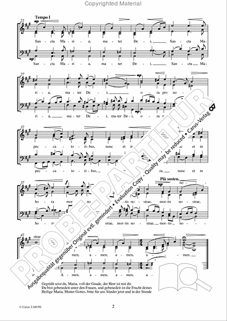 Ave Maria Ave Maria 4-Part scores gallery preview page 3