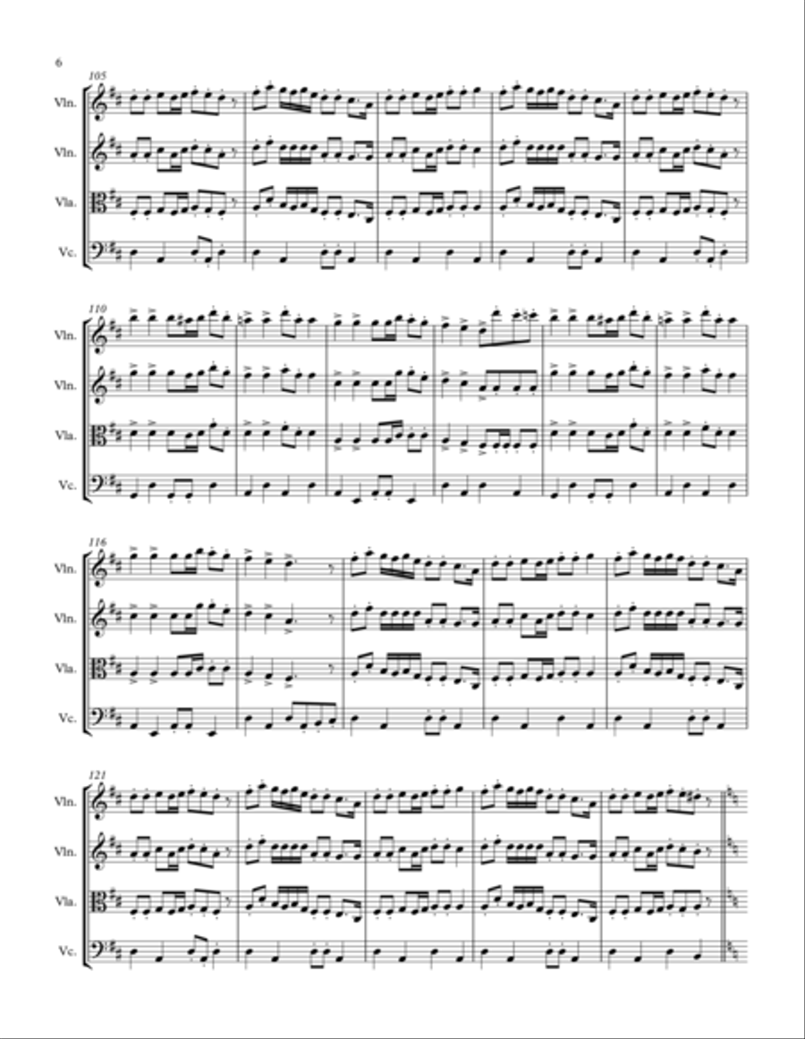 Jewish Medley: String Quartet String Quartet scores gallery preview page 6