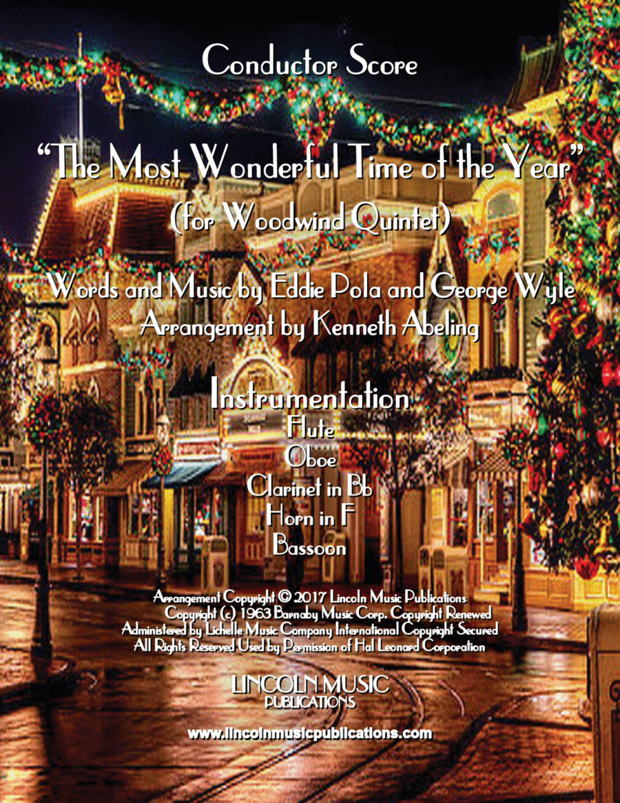 The Most Wonderful Time Of The Year Woodwind Quintet scores gallery preview page 1