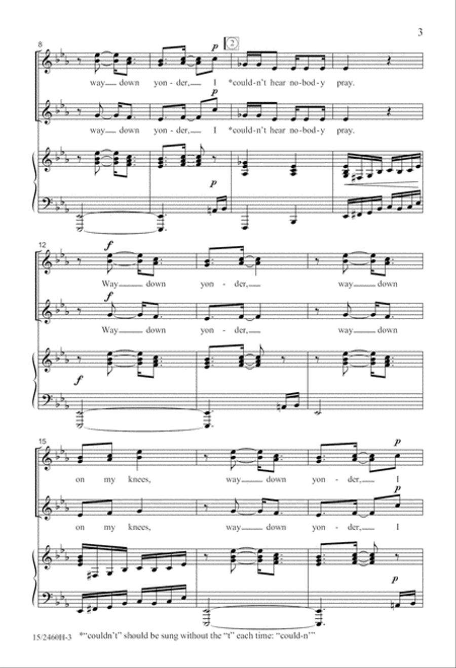 I Couldn't Hear Nobody Pray SSA scores gallery preview page 3