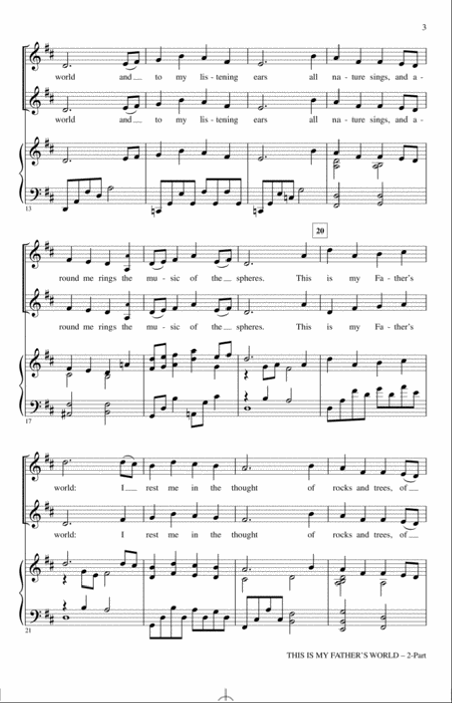 This Is My Father's World 2-Part scores gallery preview page 2