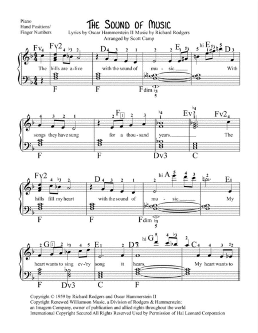 The Sound Of Music Easy Piano scores gallery preview page 1