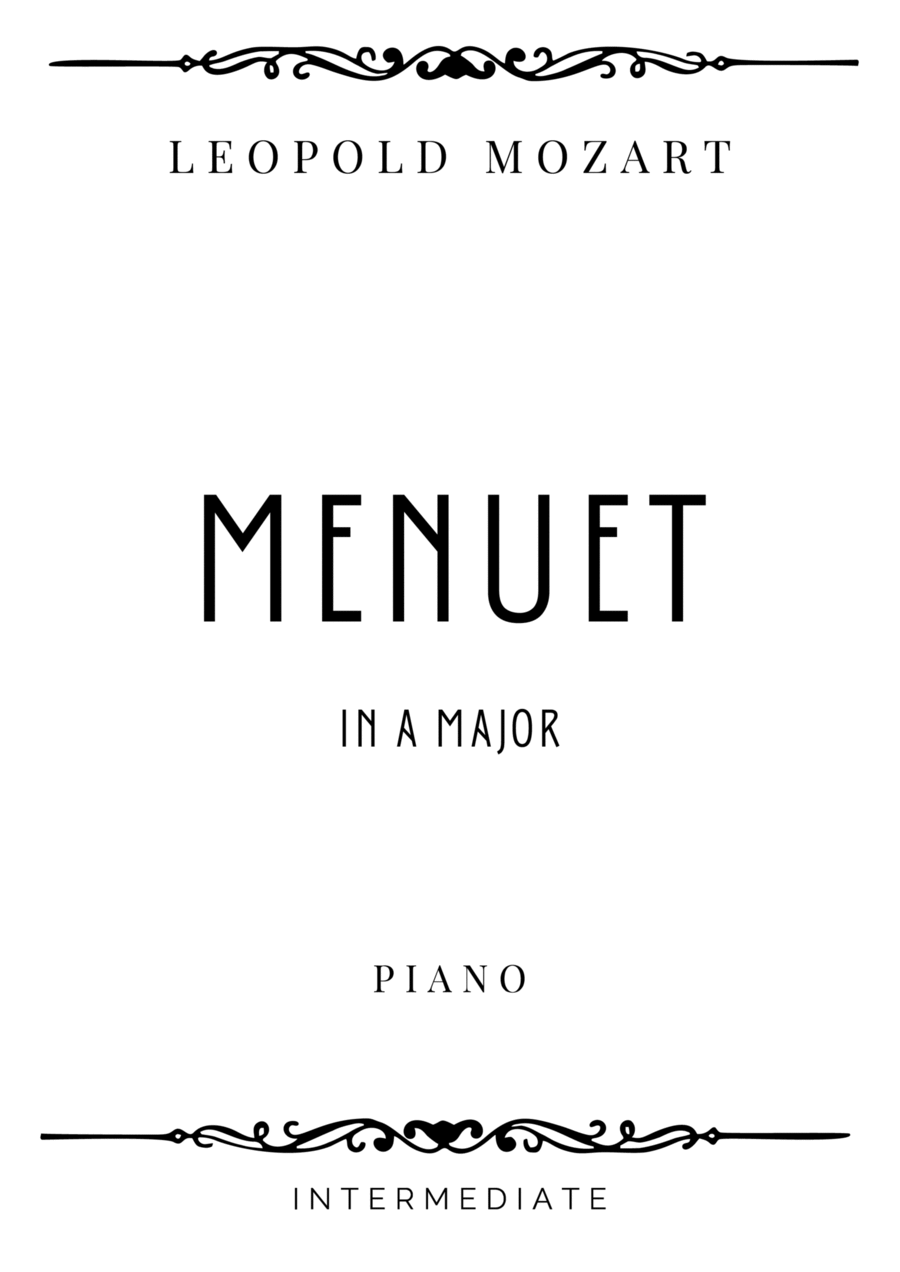 L. Mozart - Menuet in A Major - Intermediate Piano Method scores gallery preview page 1