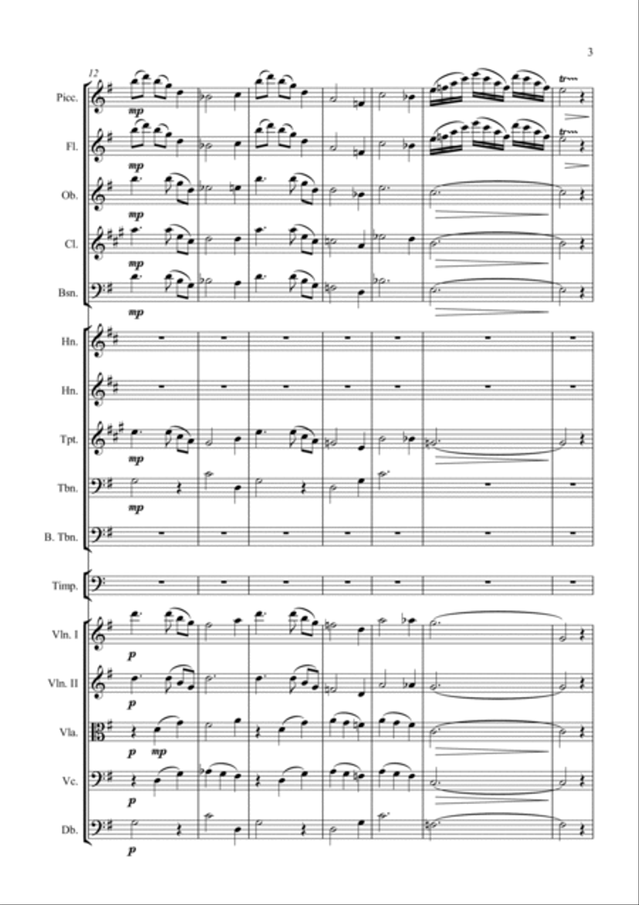 Andante. No. 1 from Seven Episodes for Orchestra Full Orchestra scores gallery preview page 3
