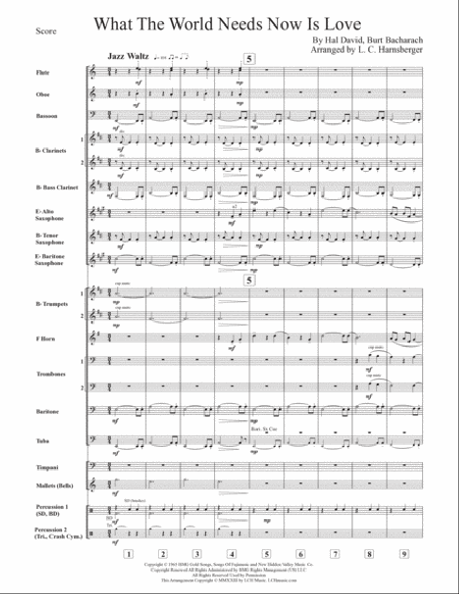 What The World Needs Now Is Love Concert Band scores gallery preview page 2