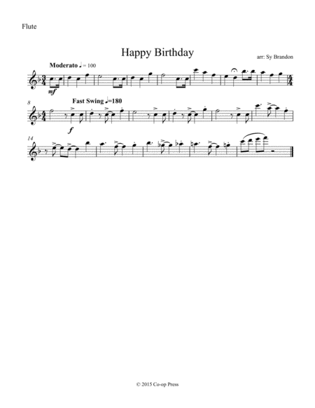 Happy Birthday for Woodwind Quintet image number null