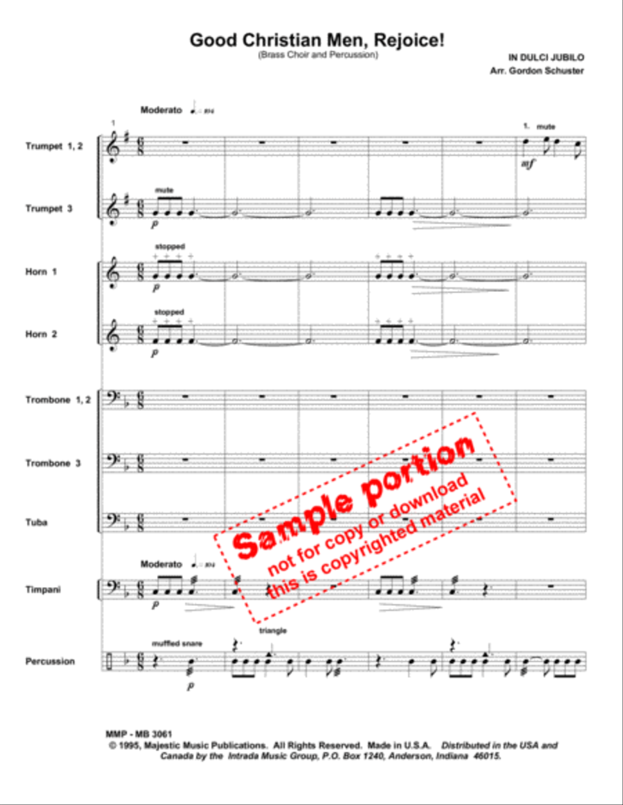 Good Christian Men Rejoice! Brass Ensemble scores gallery preview page 2