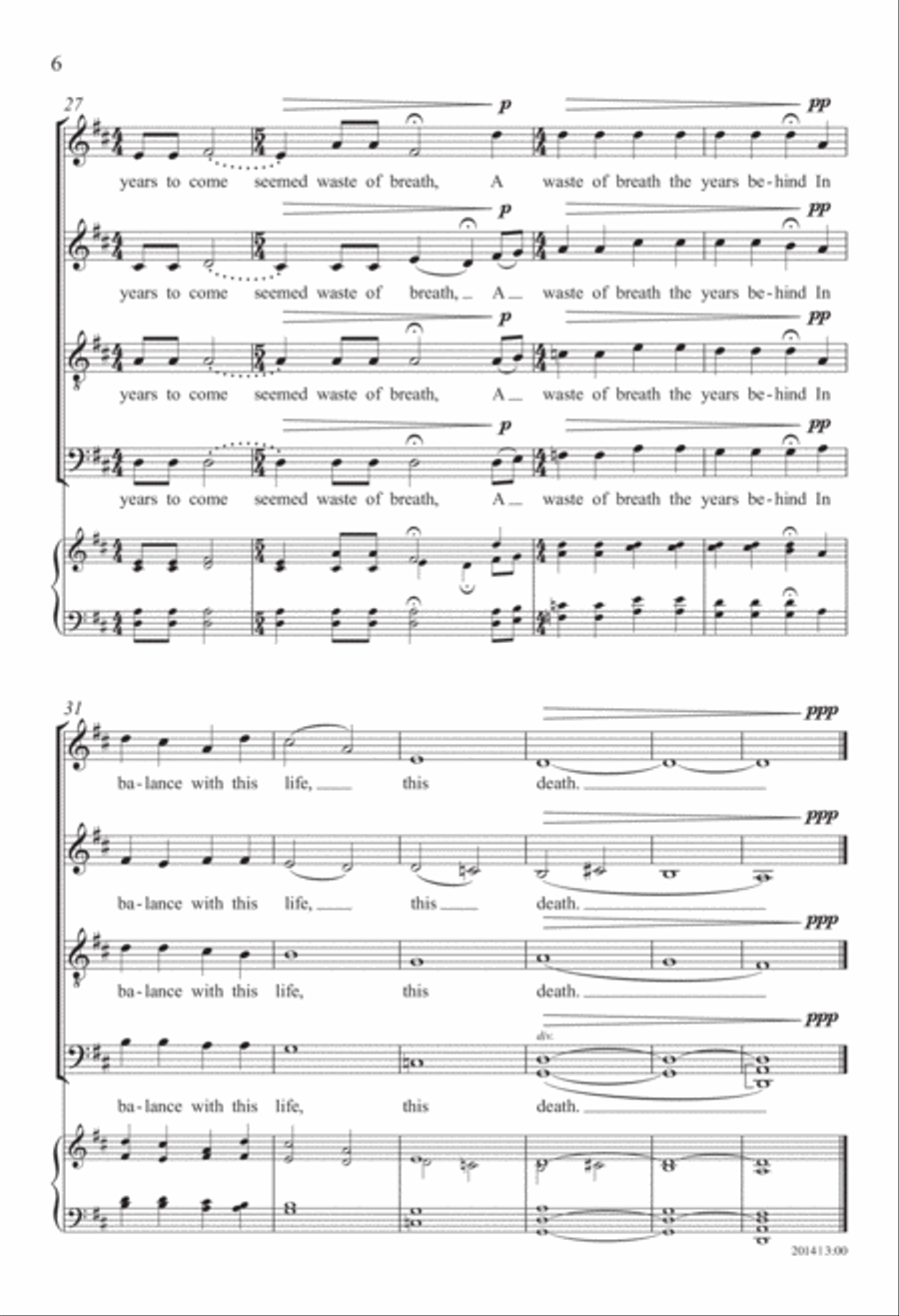 Pieces Written in a Time of War Divisi scores gallery preview page 5
