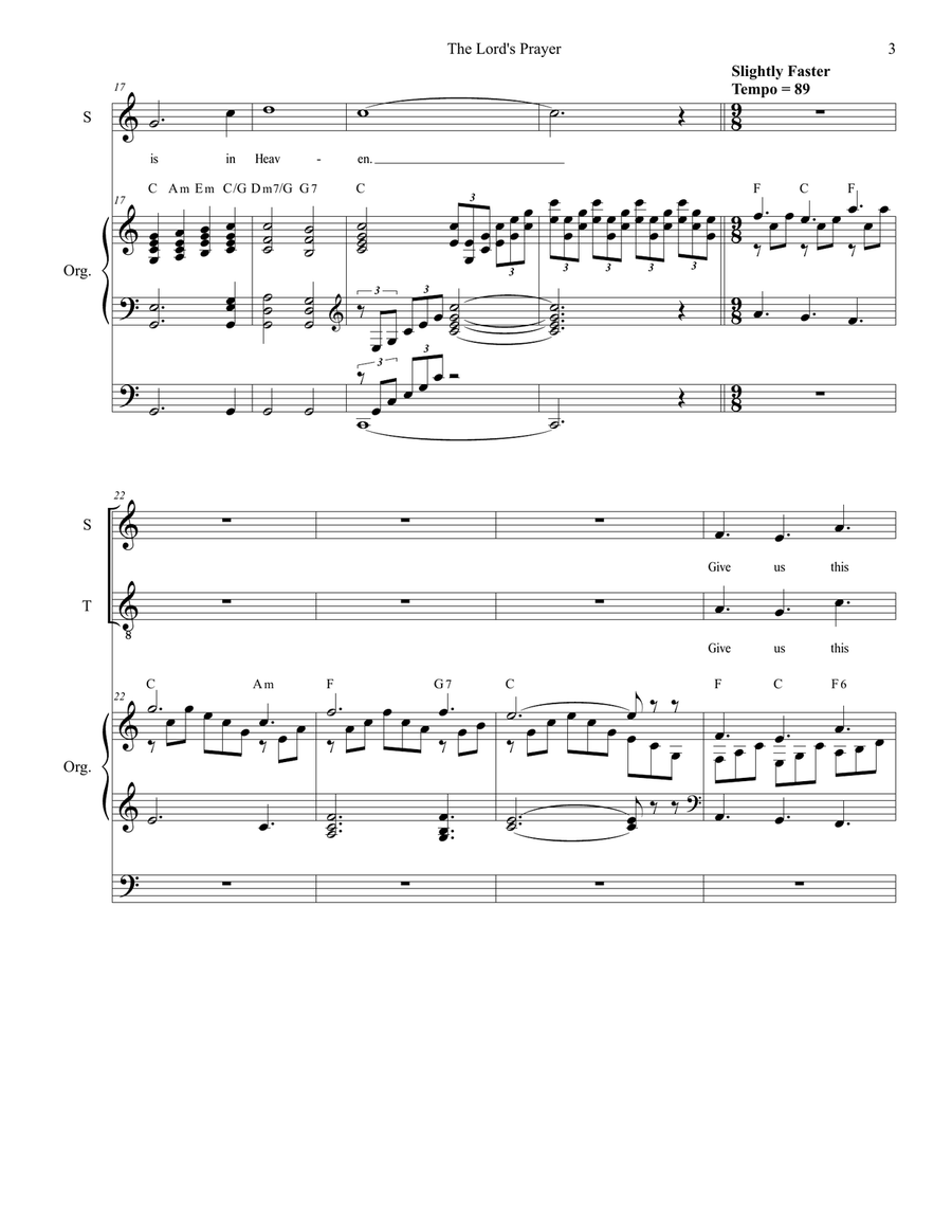 The Lord's Prayer Vocal Duet scores gallery preview page 3