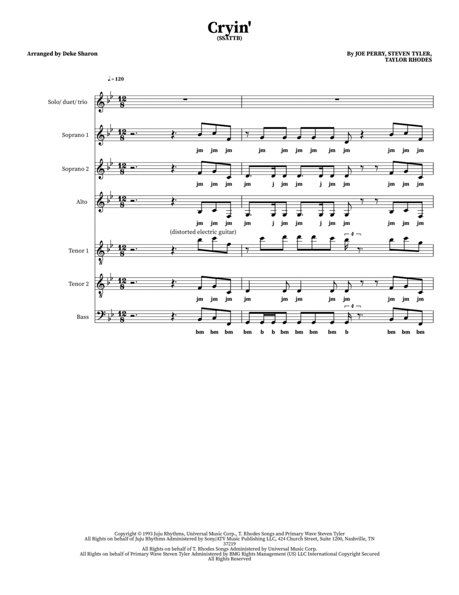 Cryin' Choir scores gallery preview page 1