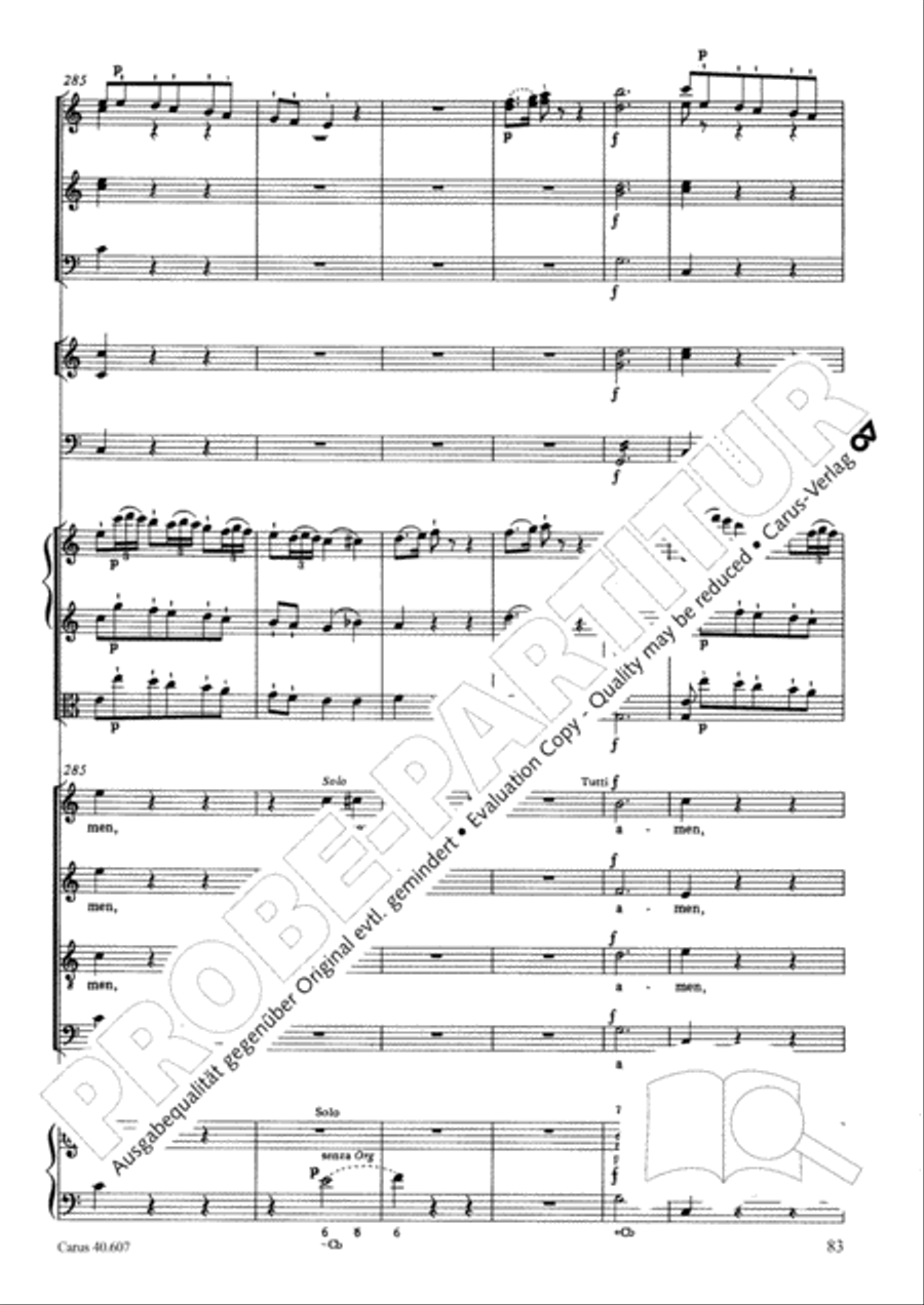 Mass in time of war (Missa in tempore belli) 4-Part scores gallery preview page 93