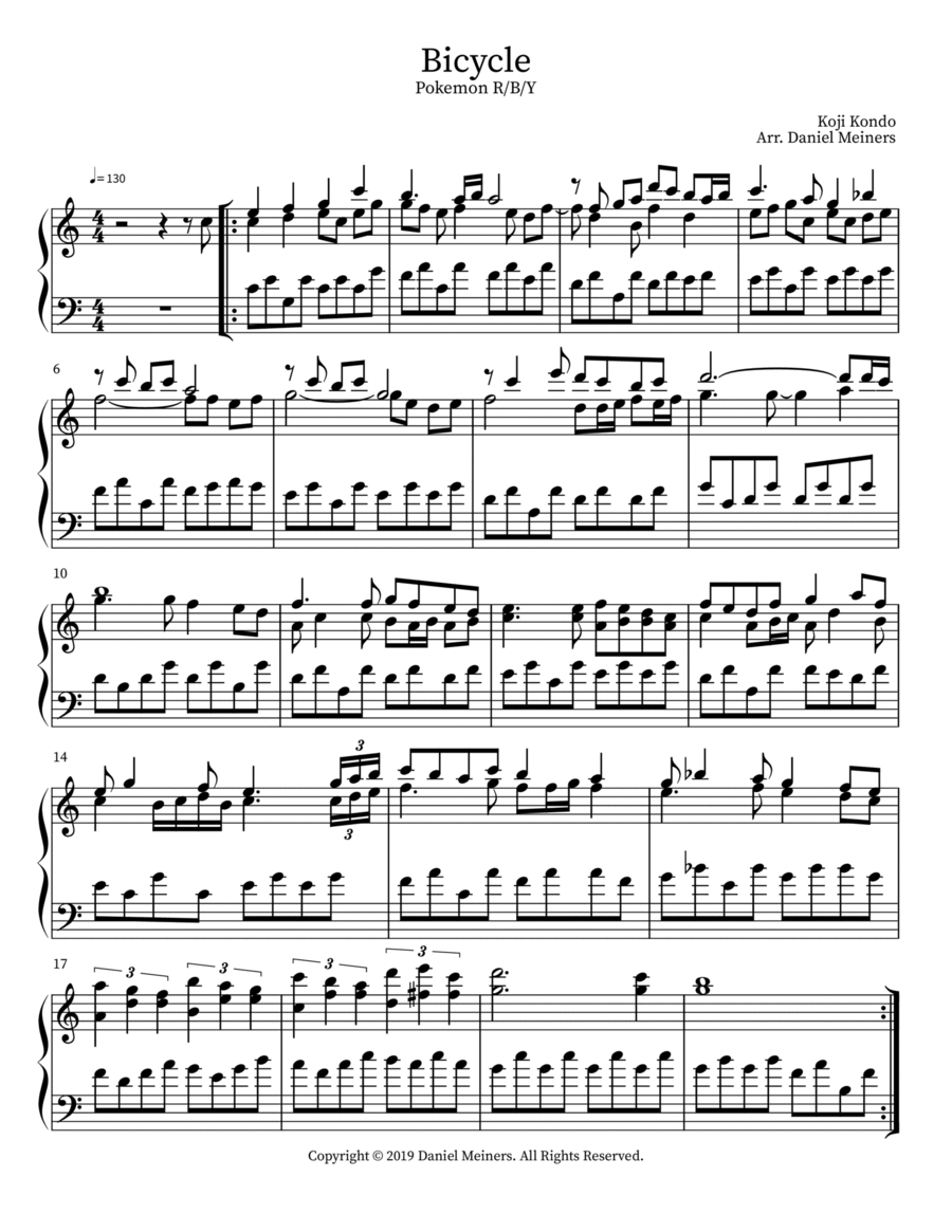 Bicycle Piano, Vocal, Guitar scores gallery preview page 1