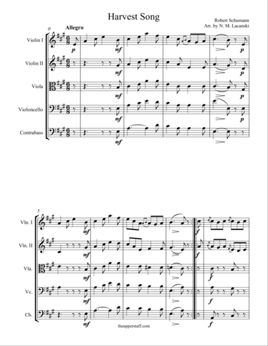 Harvest Song String Orchestra scores gallery preview page 1