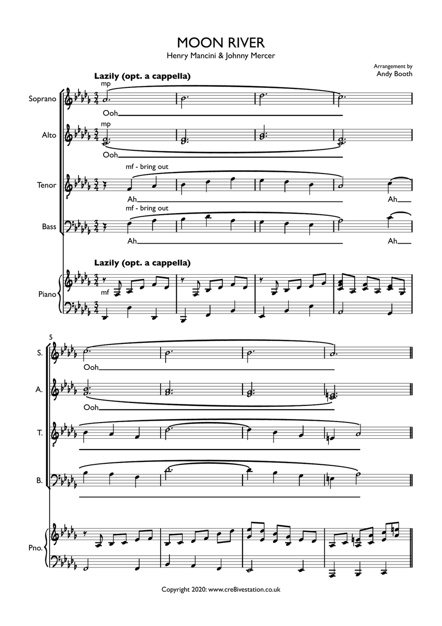 Moon River Choir scores gallery preview page 1