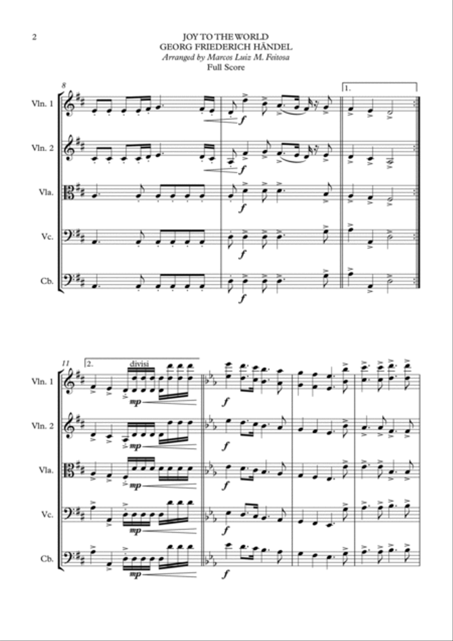 Joy To The World (Cantai Que o Salvador Chegou) - String Ensemble String Orchestra scores gallery preview page 4