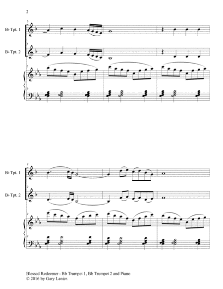 3 FAVORITE HYMNS (Trio - Bb Trumpet 1, Bb Trumpet 2 & Piano with Score/Parts) image number null