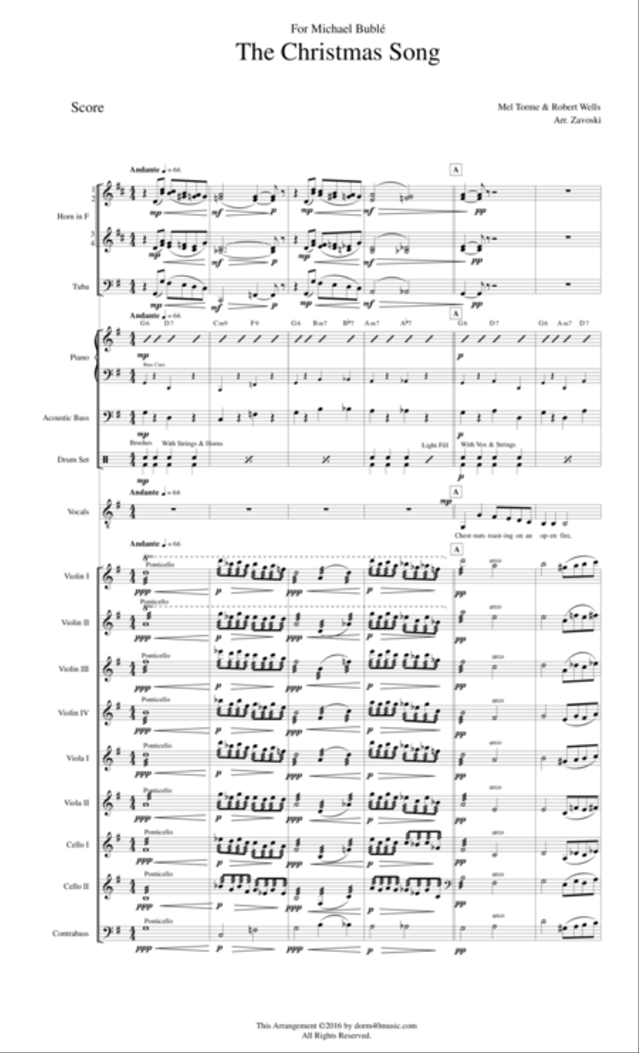 The Christmas Song (Chestnuts Roasting On An Open Fire) String Orchestra scores gallery preview page 3