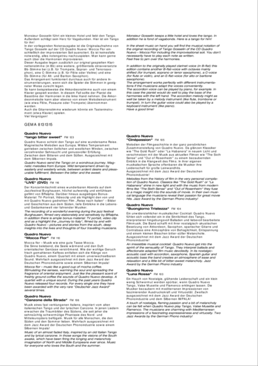 Tango Gosselin Clarinet scores gallery preview page 2