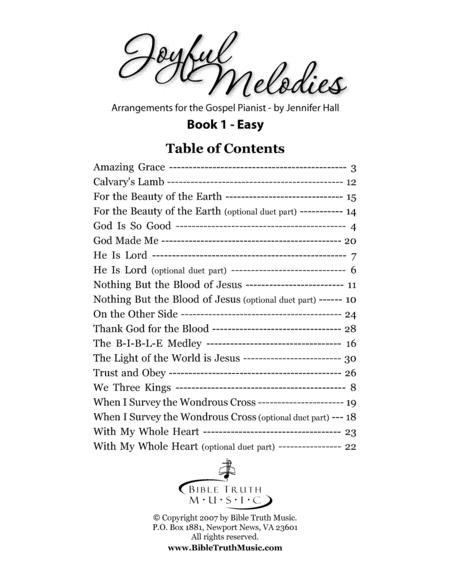 Joyful Melodies Piano Book #1