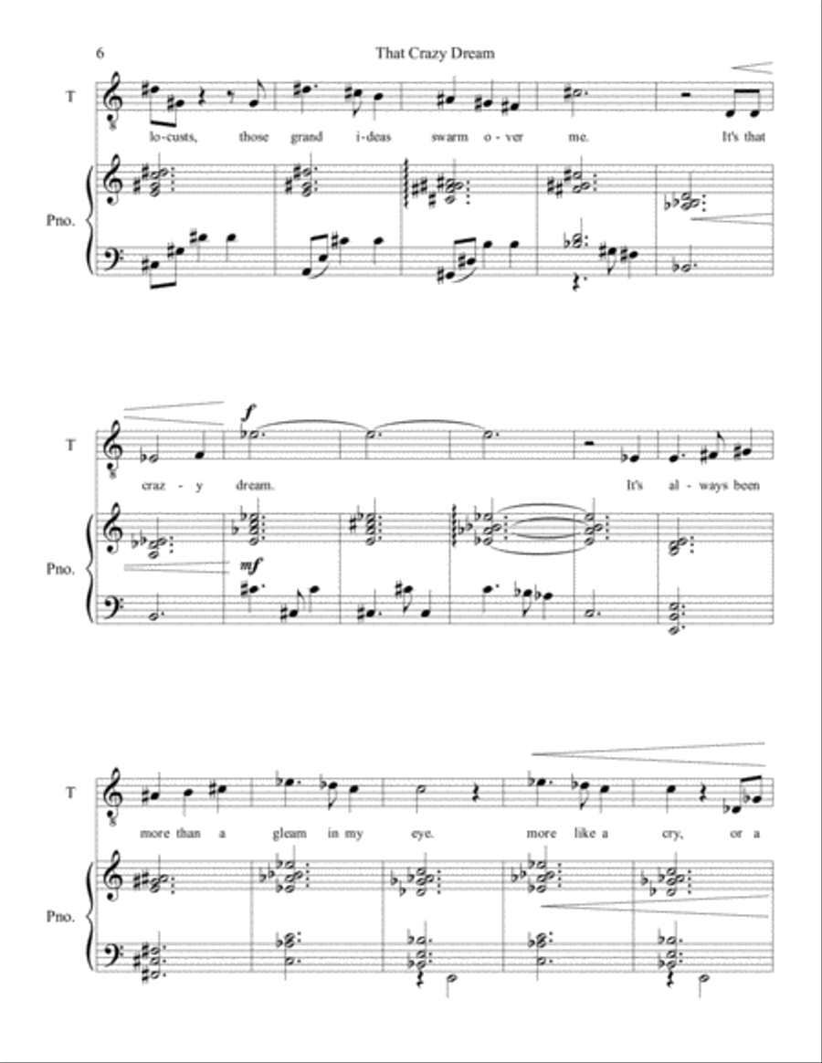 That Crazy Dream Tenor Voice scores gallery preview page 6