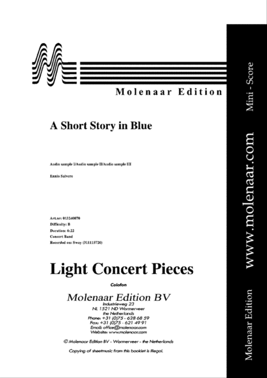 A Short Story in Blue A Short Story in Blue Concert Band scores gallery preview page 2