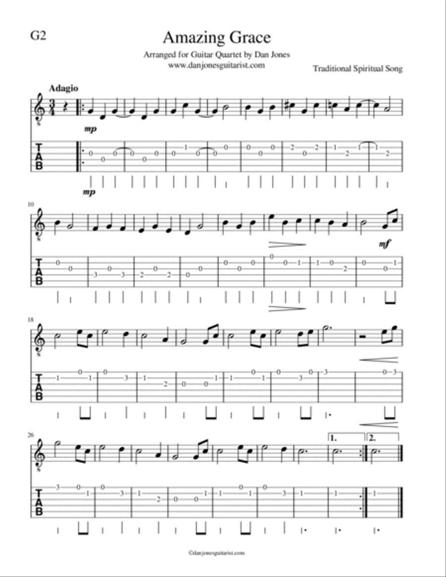 Amazing Grace Guitar scores gallery preview page 6