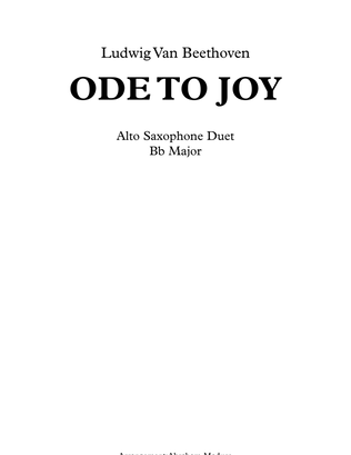 Ode To Joy Alto Saxophone Duet