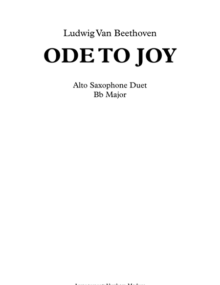 Ode To Joy Alto Saxophone Duet image number null
