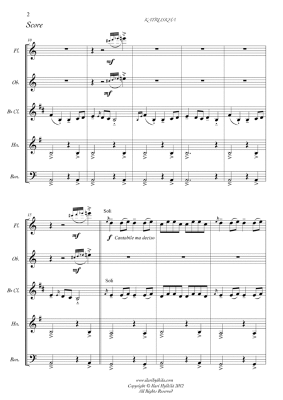 Katruskha (woodwind quintet) Woodwind Quintet scores gallery preview page 2