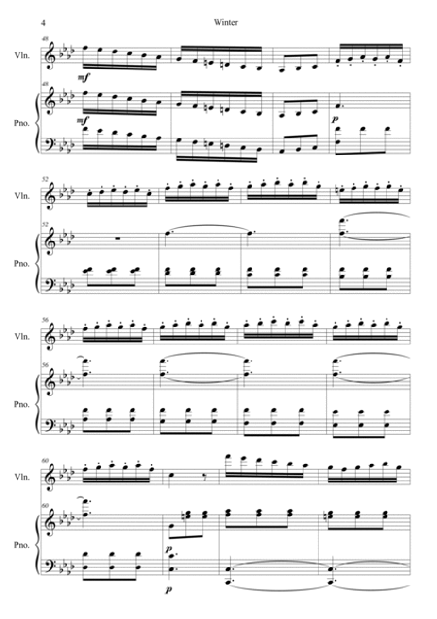 The Four Seasons: Winter 3rd Movement Violin Solo scores gallery preview page 4